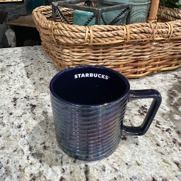 Starbucks, Coffee Mug Luster Swirl Iridescent Rainbow 12oz Blue - Picture 6 of 9